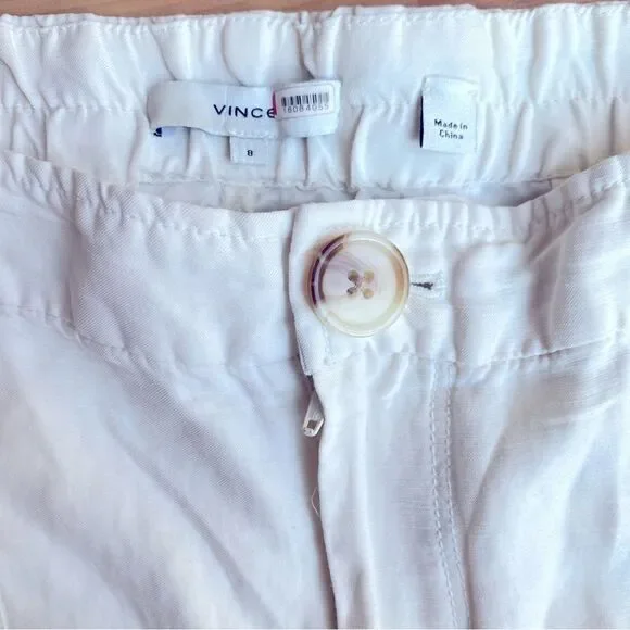VINCE Linen Wide Leg Cargo Pants Size 8 - Picture 6 of 6